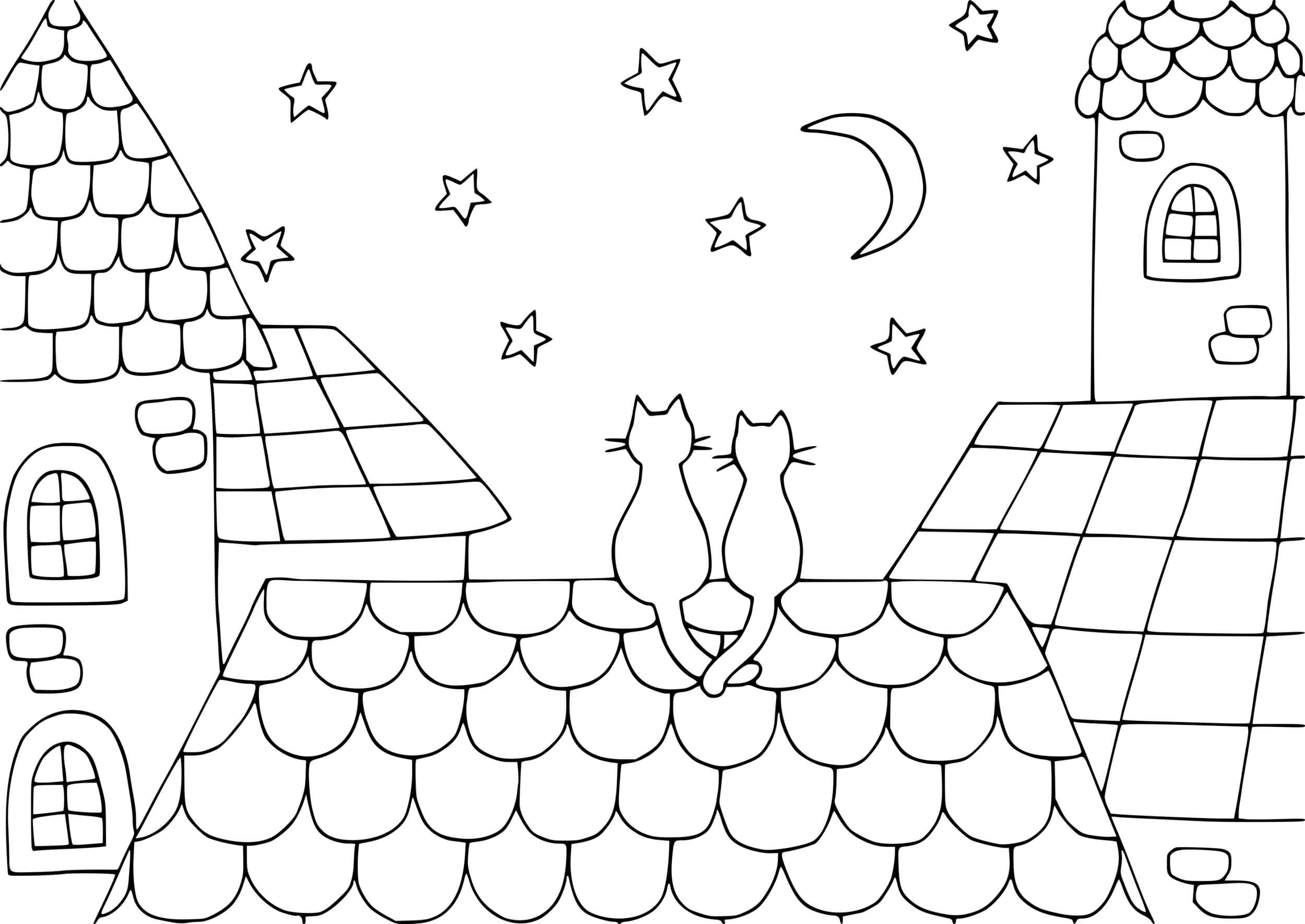 Coloriage Il Etait Un Petit Chat Miaou - Chat à imprimer