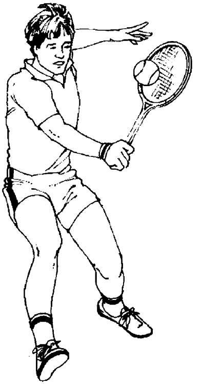 Coloriage Il Renvoie La Balle De Tennis Avec Sa Raquette - Tennis à imprimer