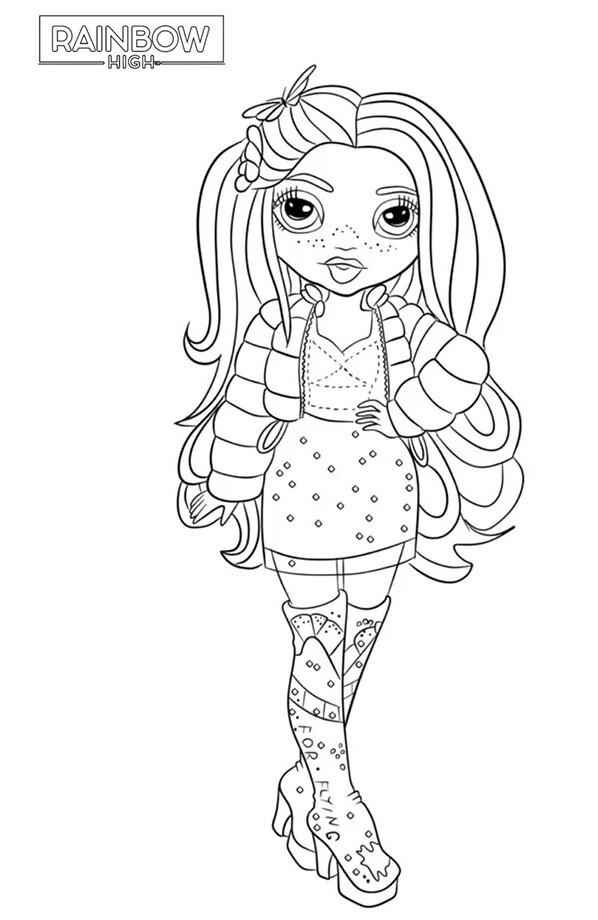 Coloriage Illustration De Ruby Anderson De Rainbow High - Rainbow high à imprimer