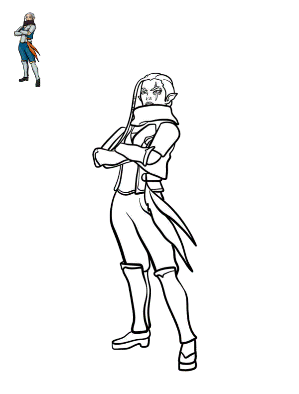 Coloriage Impa La Nourrice Et Garde Du Corps De La Princesse Zelda - Zelda à imprimer