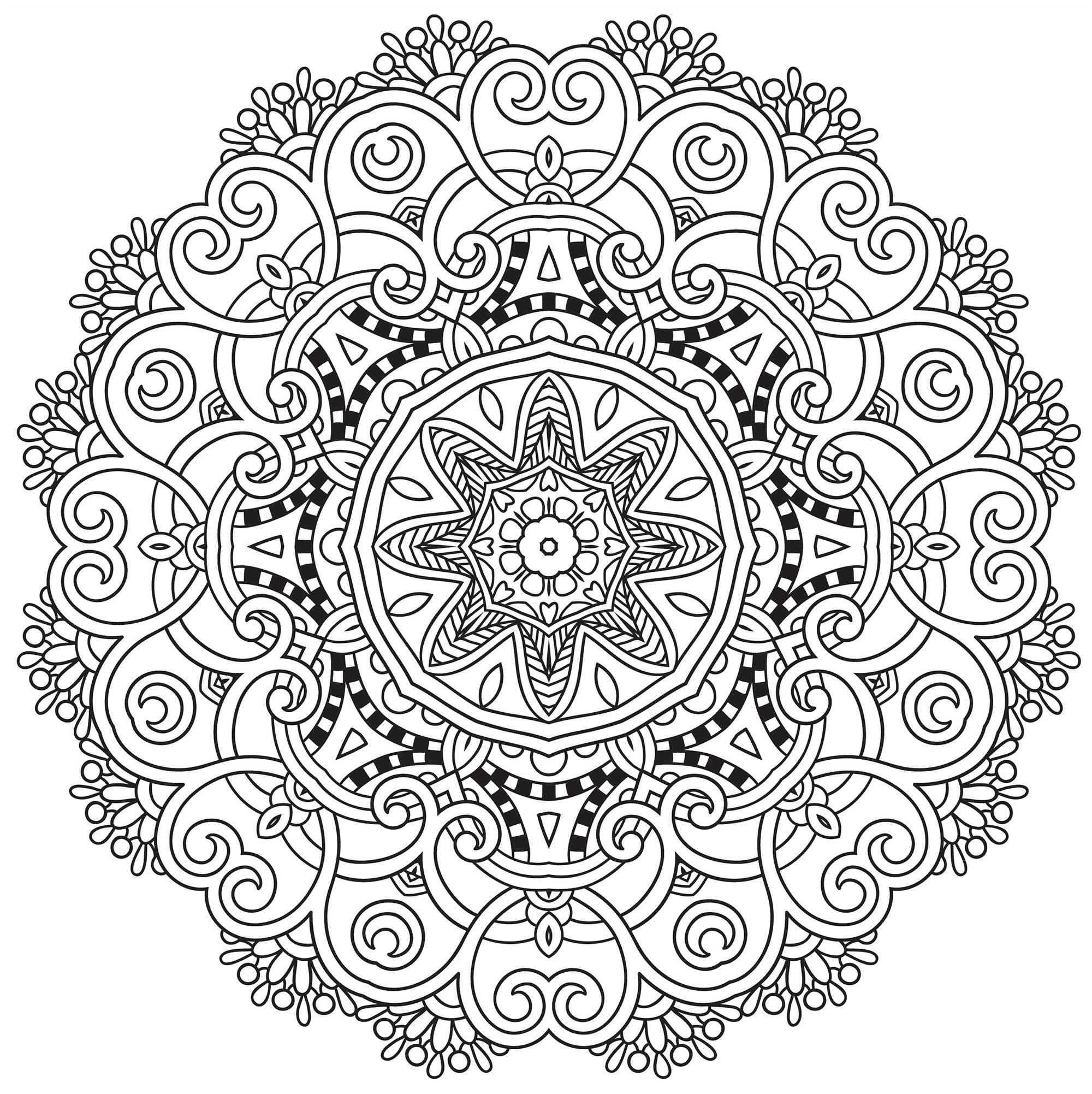 Coloriage Incredible Mandala Adulte - Mandala de Noël à imprimer