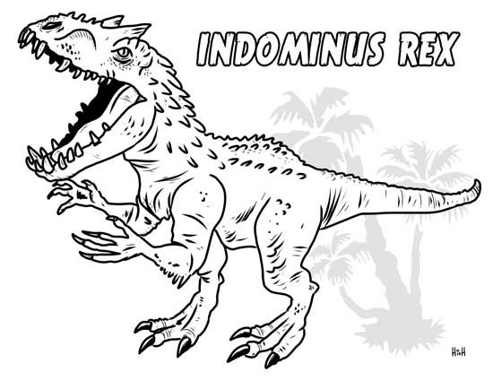 Coloriage Indominus Rex Jurassic World - Jurassic world park à imprimer