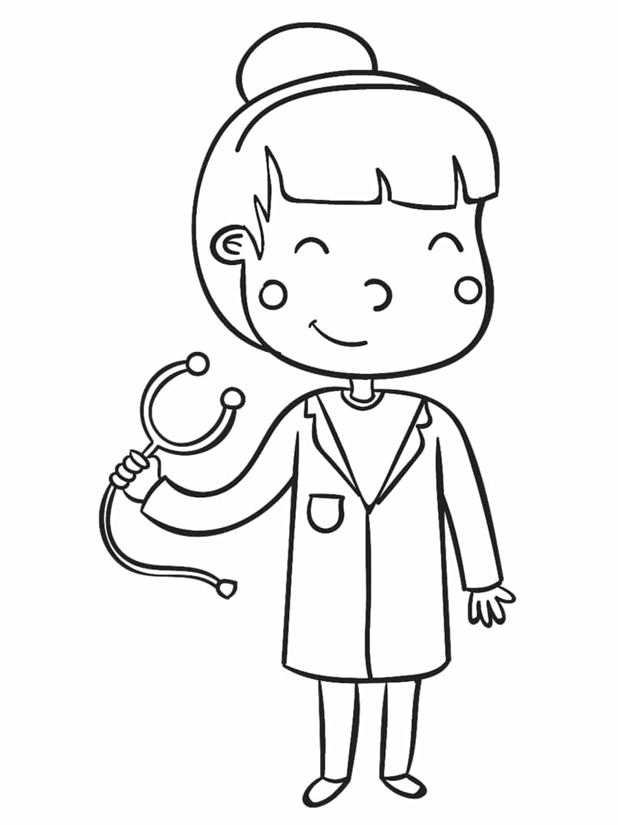 Coloriage Infirmière Pour Soigner Les Gens - Docteur médecin à imprimer