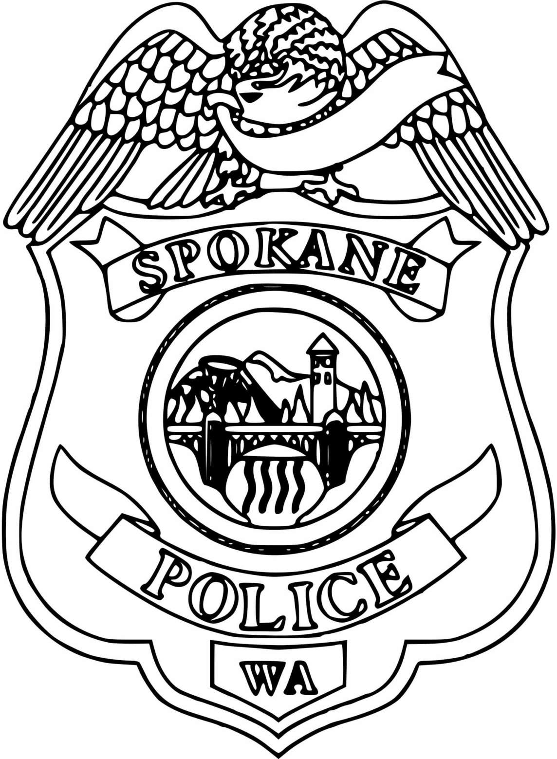 Coloriage Insigne De Police - Police à imprimer