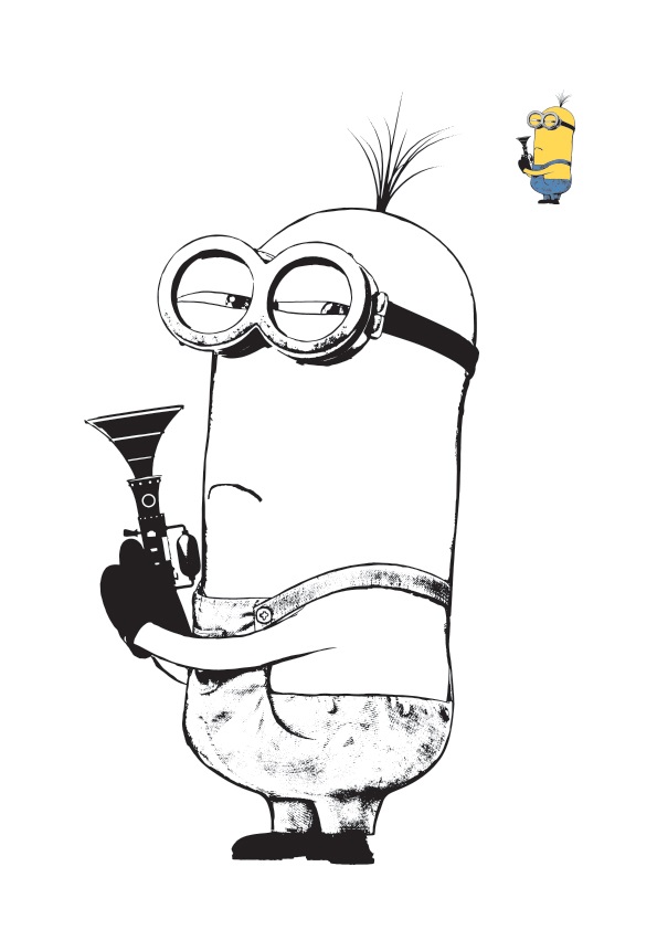 Coloriage Inspecteur Minion Detective Agent Secret - Minions à imprimer