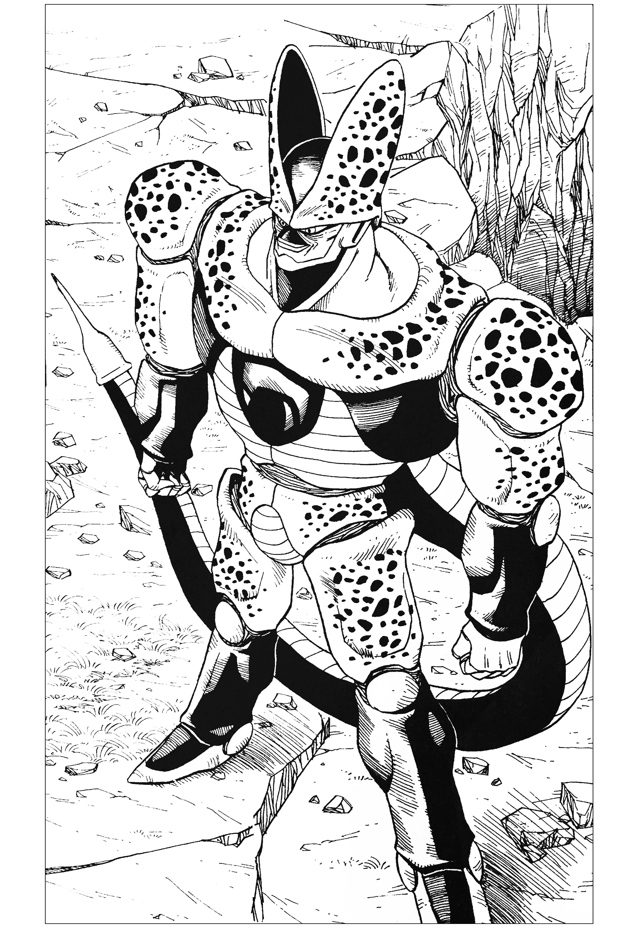 Coloriage Inspire Par Cell Dans Dragon Ball Z - Dragon ball z à imprimer