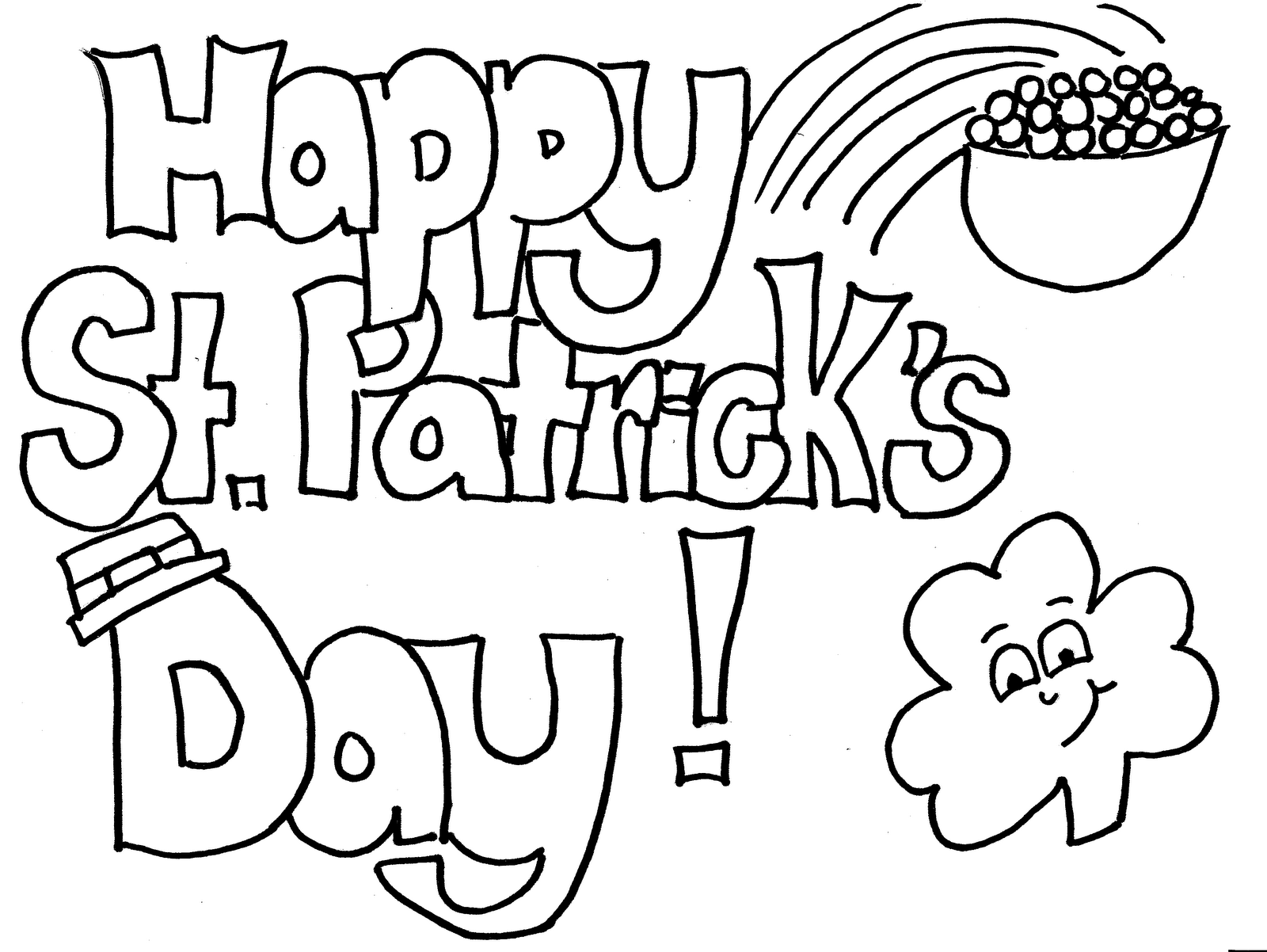 Coloriage Fête de la Saint-Patrick Festive - Saint Patrick à imprimer