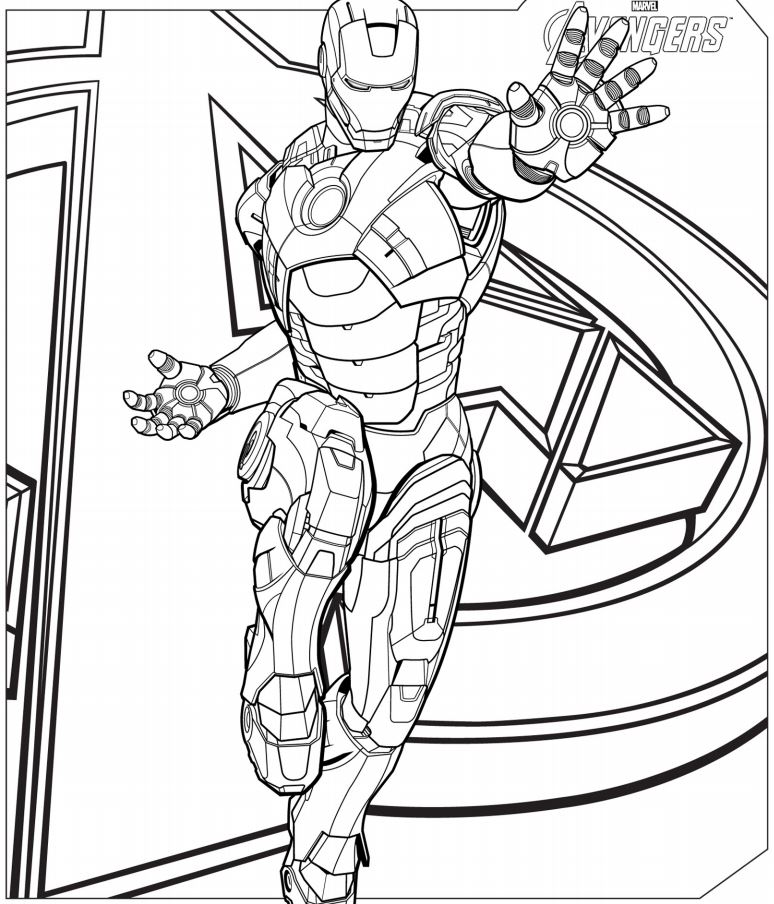 Coloriage Iron Man Avengers - Marvel à imprimer