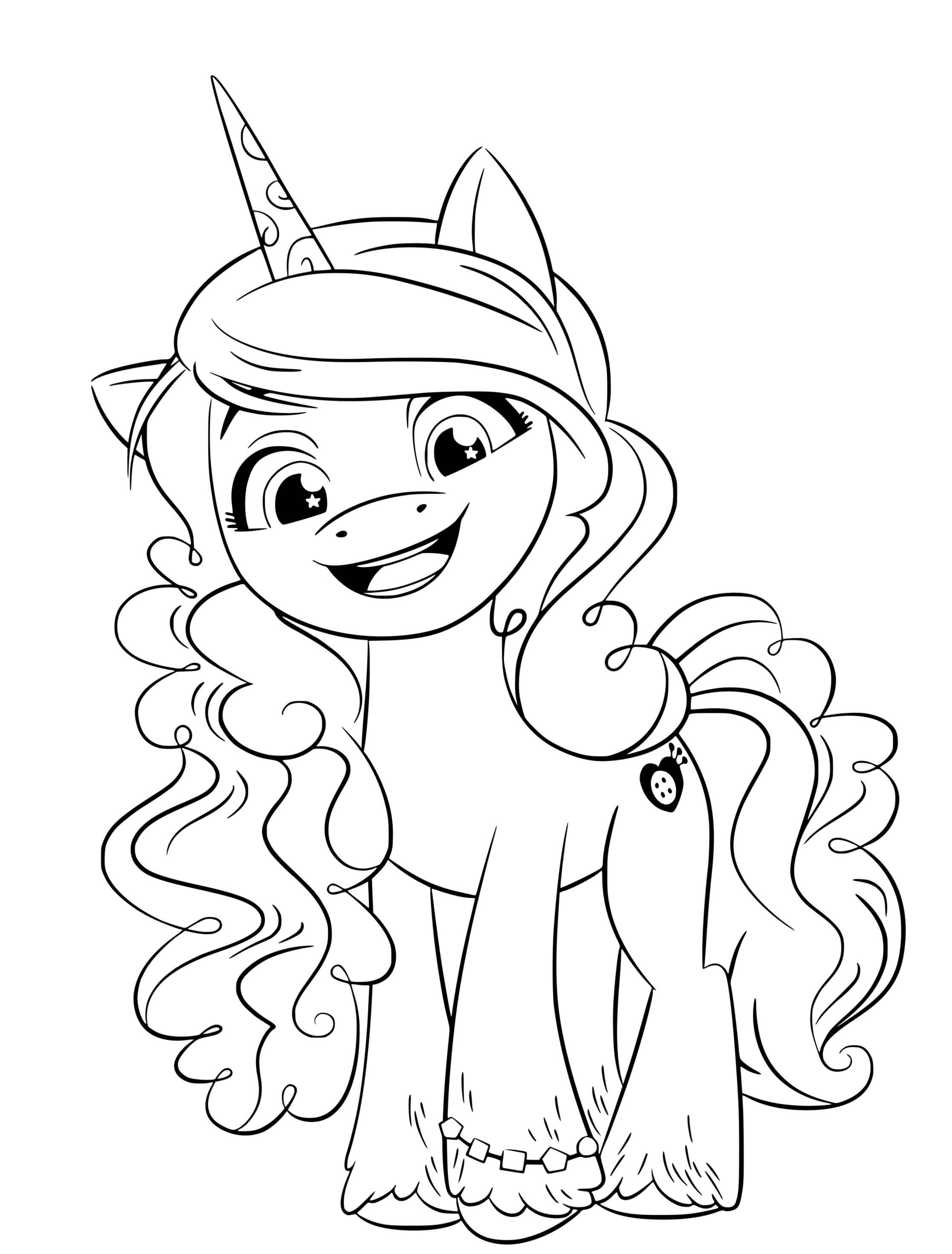 Coloriage Izzy Moonbow créative et artiste MLP - Poney à imprimer