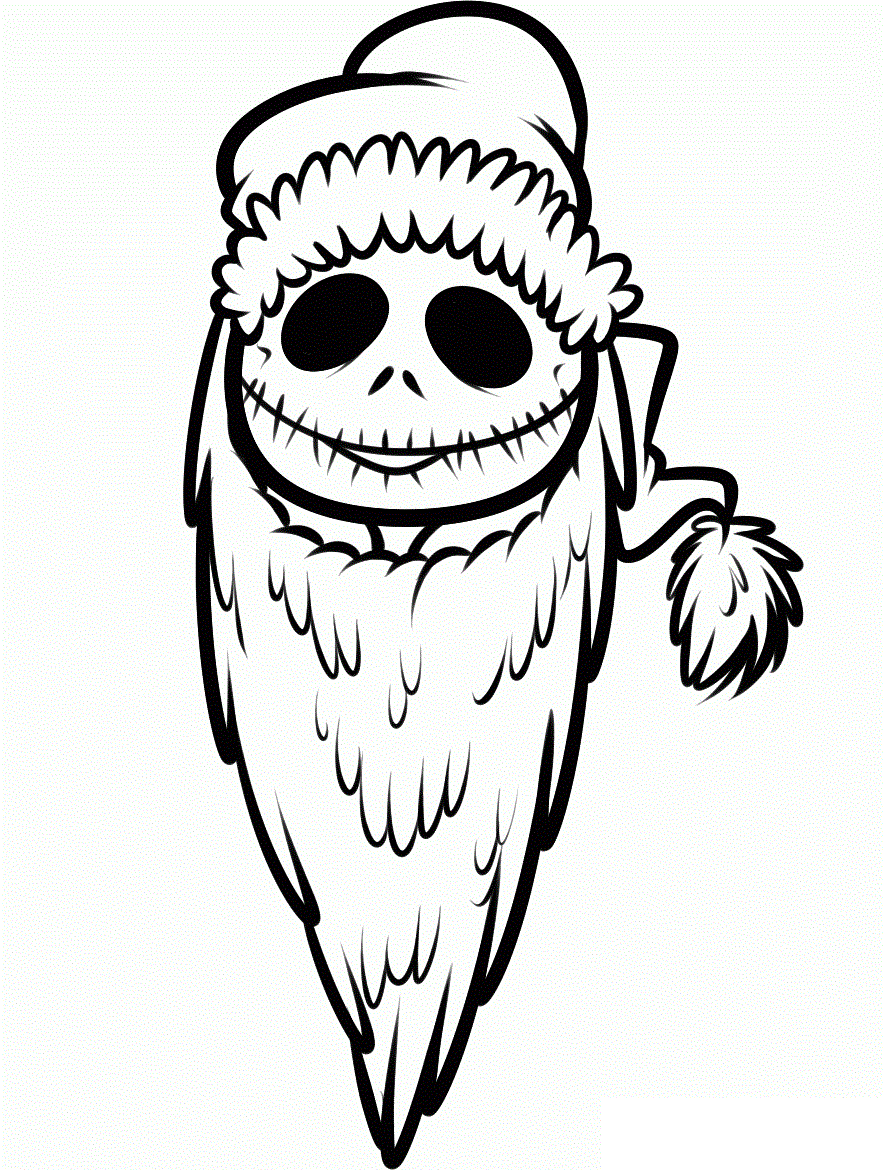 Coloriage Jack Skellington En Père Noël - Monsieur jack à imprimer