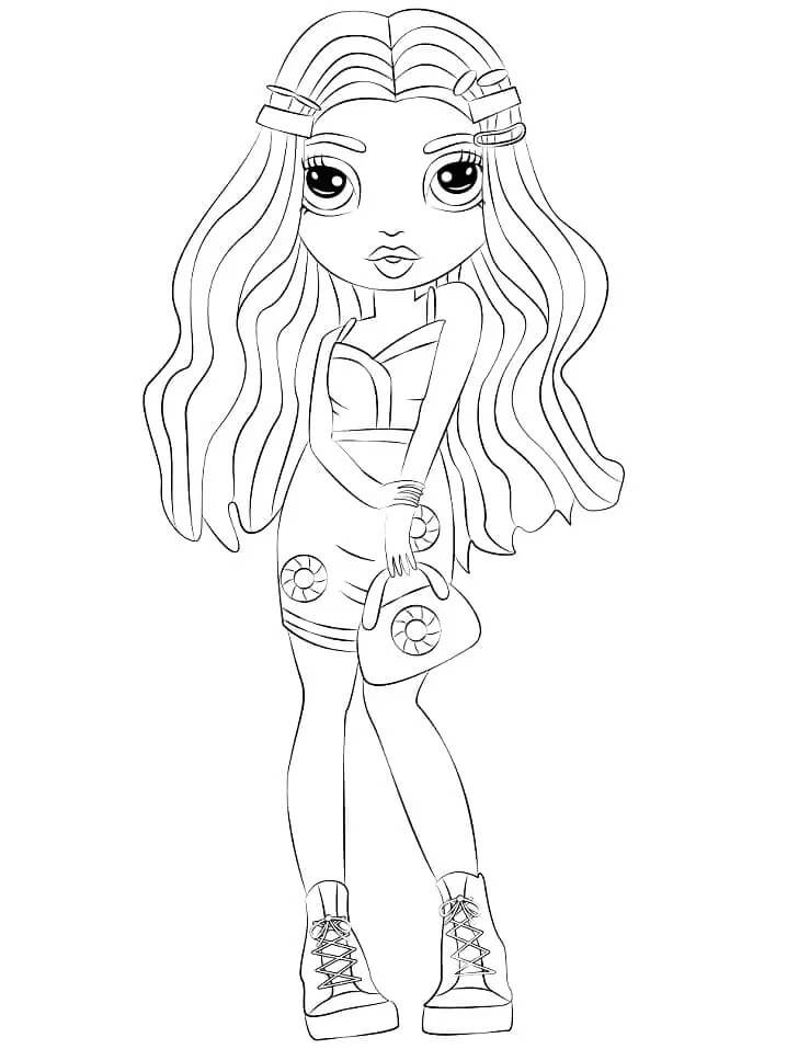 Coloriage Jade Hunter De Rainbow High Avec Sac A Main Et Tenue Sportive - Rainbow high à imprimer