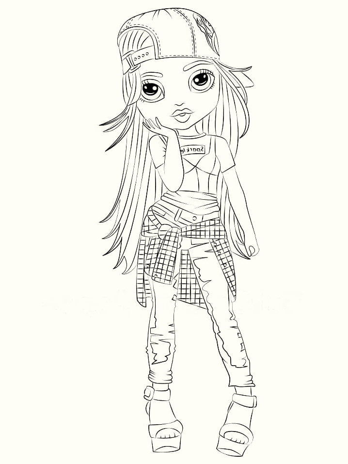 Coloriage Jade Hunter Rainbow High Stylee - Rainbow high à imprimer