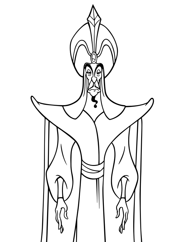 Coloriage Jafar Disney Halloween - Halloween disney à imprimer