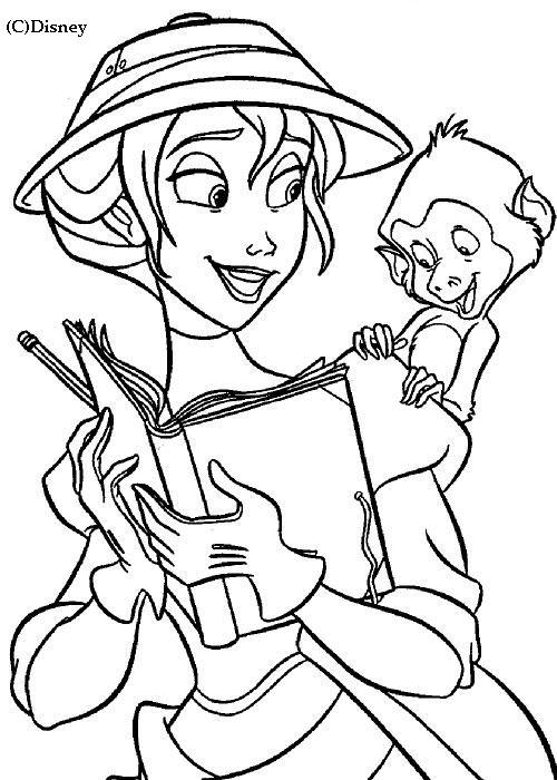 Coloriage Jane - Tarzan à imprimer