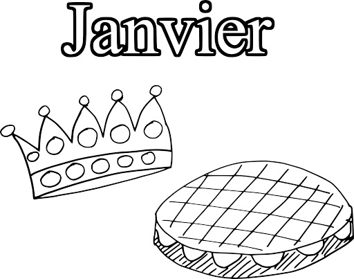 Coloriage Janvier Galettes Des Rois - Janvier à imprimer