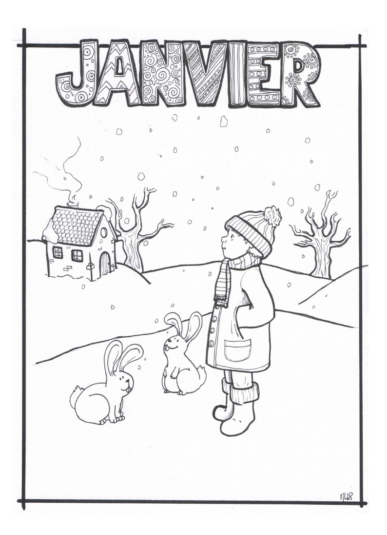 Coloriage Janvier