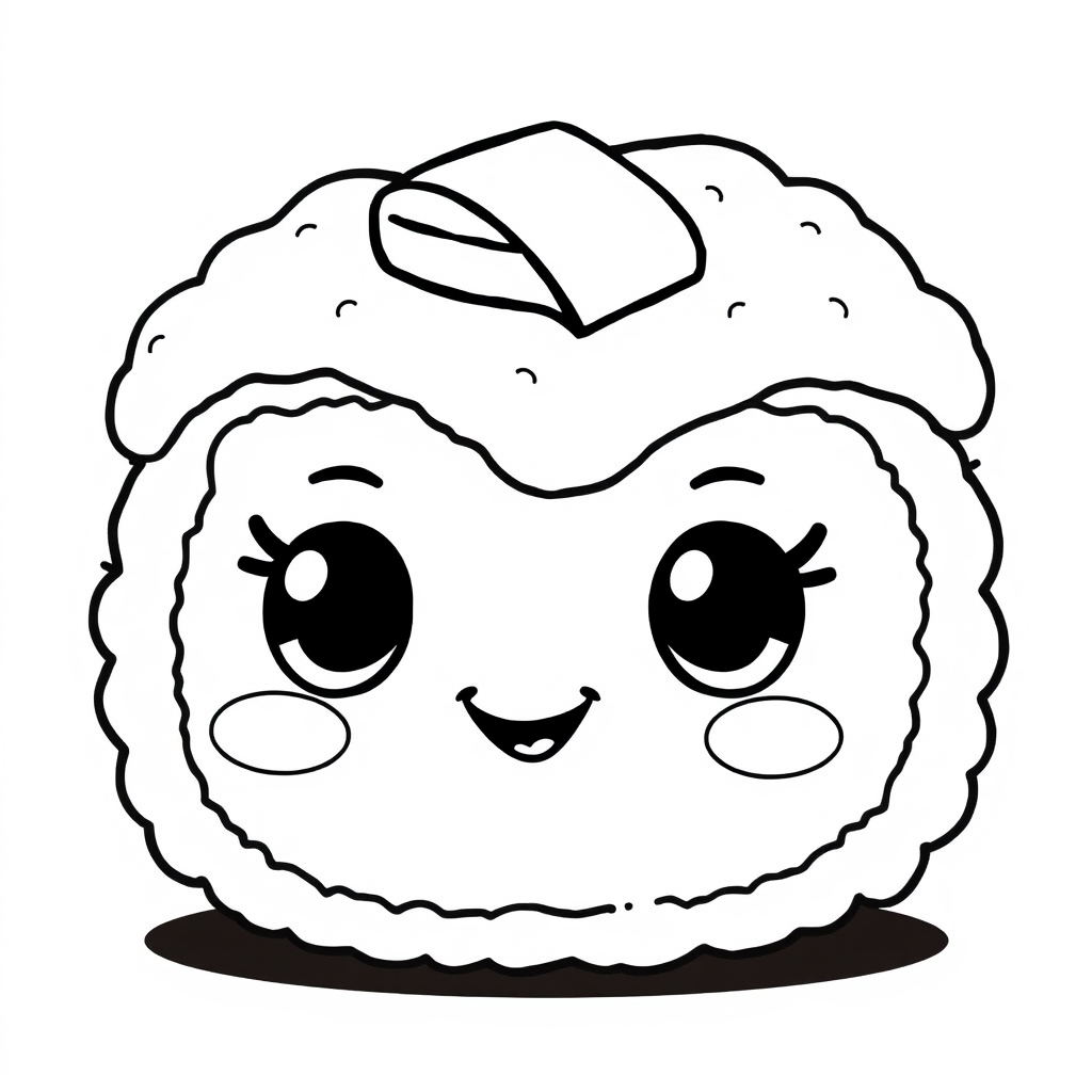 Coloriage Japonaise Kawaii - Kawaii nourriture à imprimer