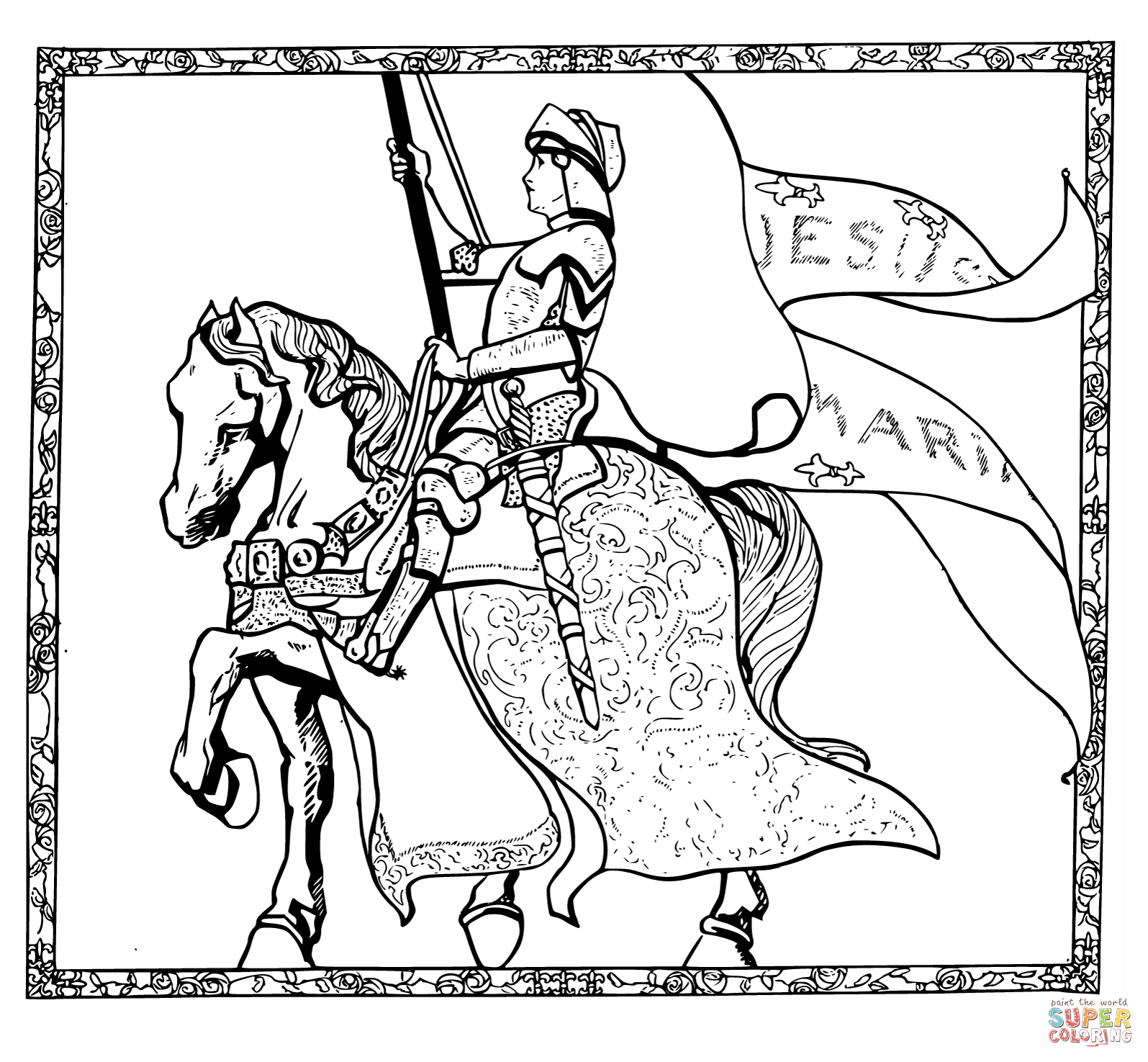 Coloriage Jeanne Darc France - France à imprimer