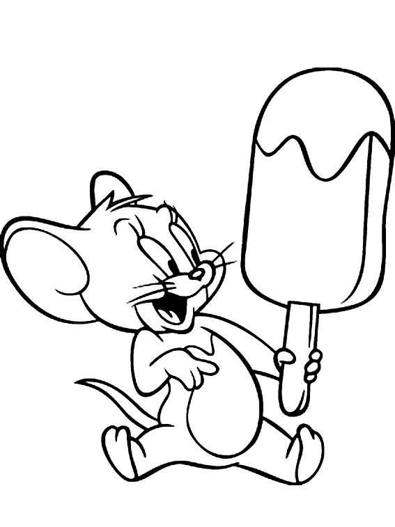 Coloriage Jerry Adore La Glace - Fille à imprimer