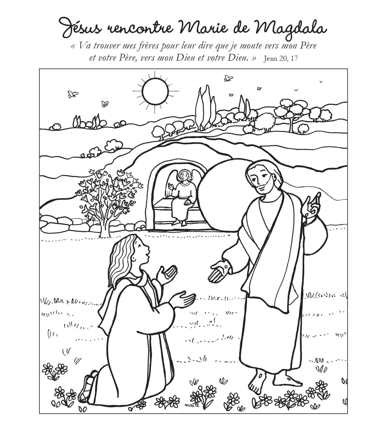 Coloriage Jesus Rencontre Marie De Magdala - Jésus à imprimer