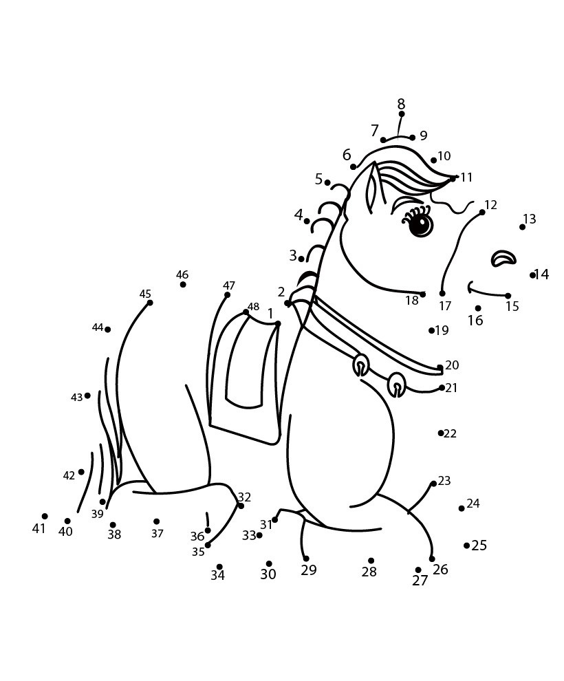 Coloriage Jeu Point A Relier Cheval Jeu Imprimer - Jeux à imprimer à imprimer