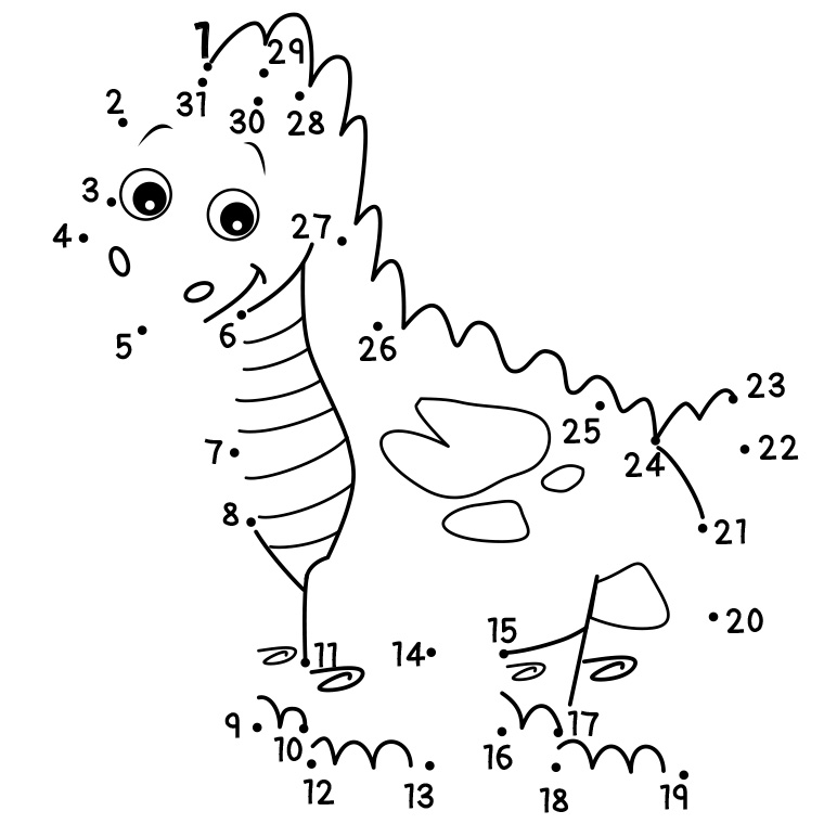 Coloriage Jeu Point A Relier Dinosaure - Jeux à imprimer à imprimer