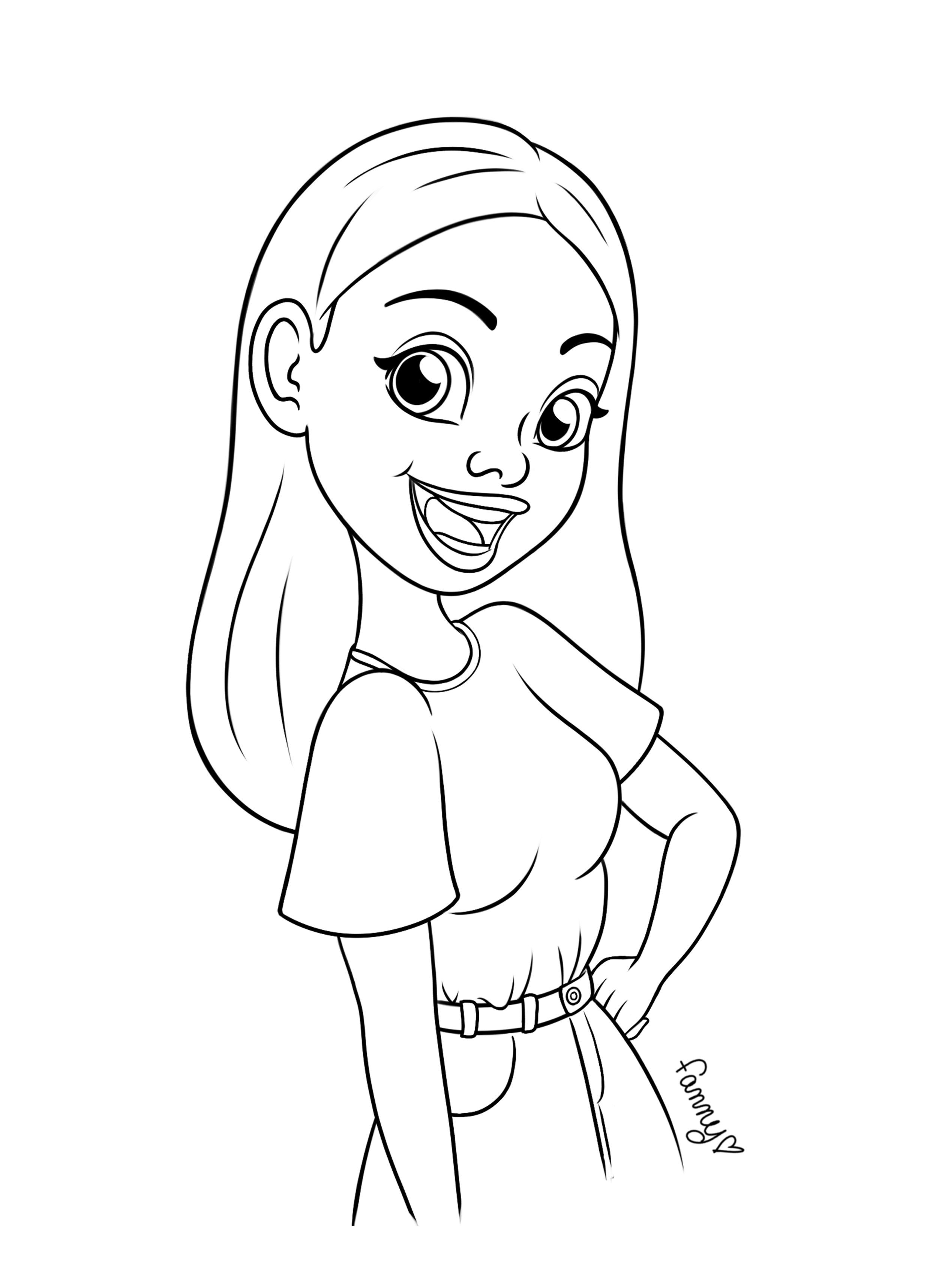 Coloriage Jeune Fille Adolescente - Fille ado à imprimer