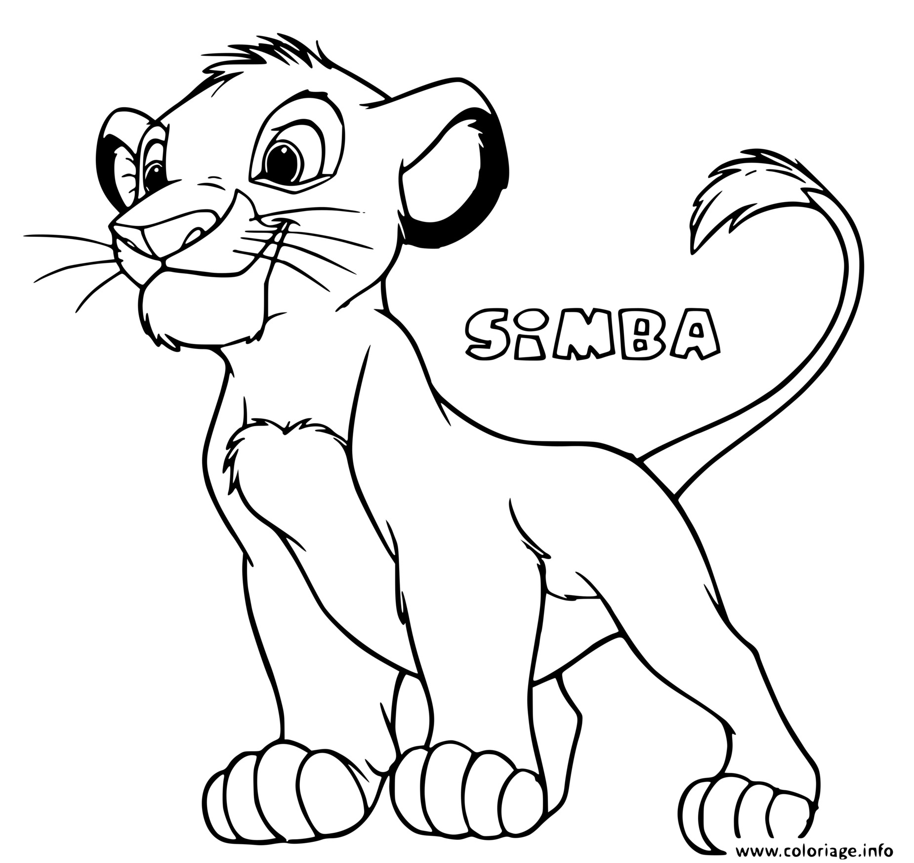 Coloriage Jeune Lionceau Simba - Simba à imprimer