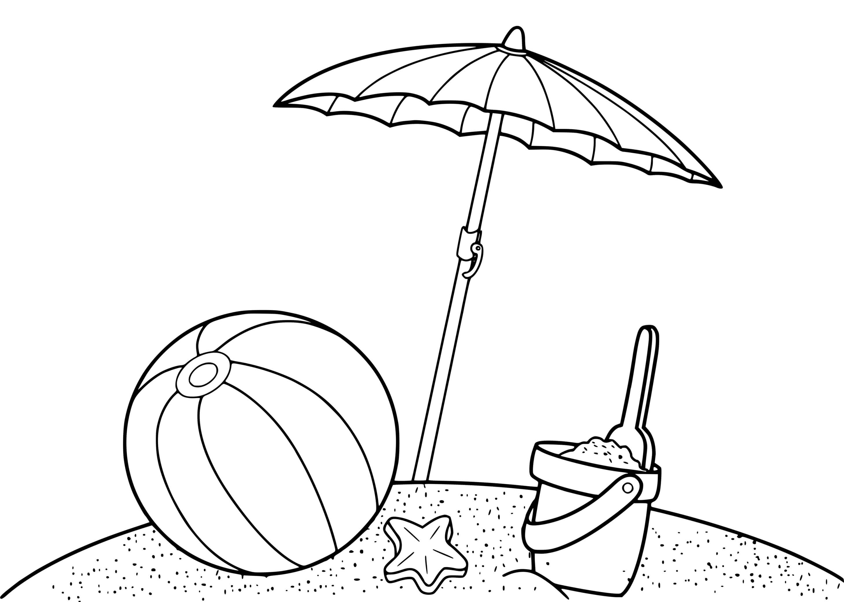 Coloriage Jeux De Sable Plage - Plage à imprimer