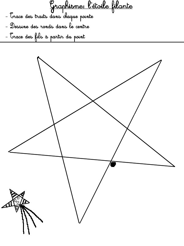 Coloriage Étoile scintillante - Exercice graphisme - Jeux à imprimer à imprimer