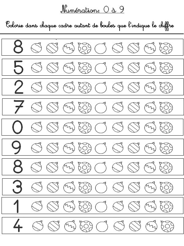 Coloriage Exercice Numération Niveau 4 - Mathématiques - Jeux à imprimer à imprimer