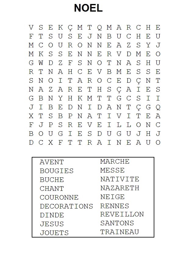 Coloriage Défi de mots secrets festifs à découvrir - Jeux à imprimer à imprimer