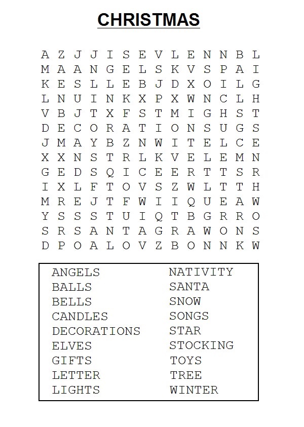 Coloriage Mots cachés de Noël en famille - Jeux à imprimer à imprimer