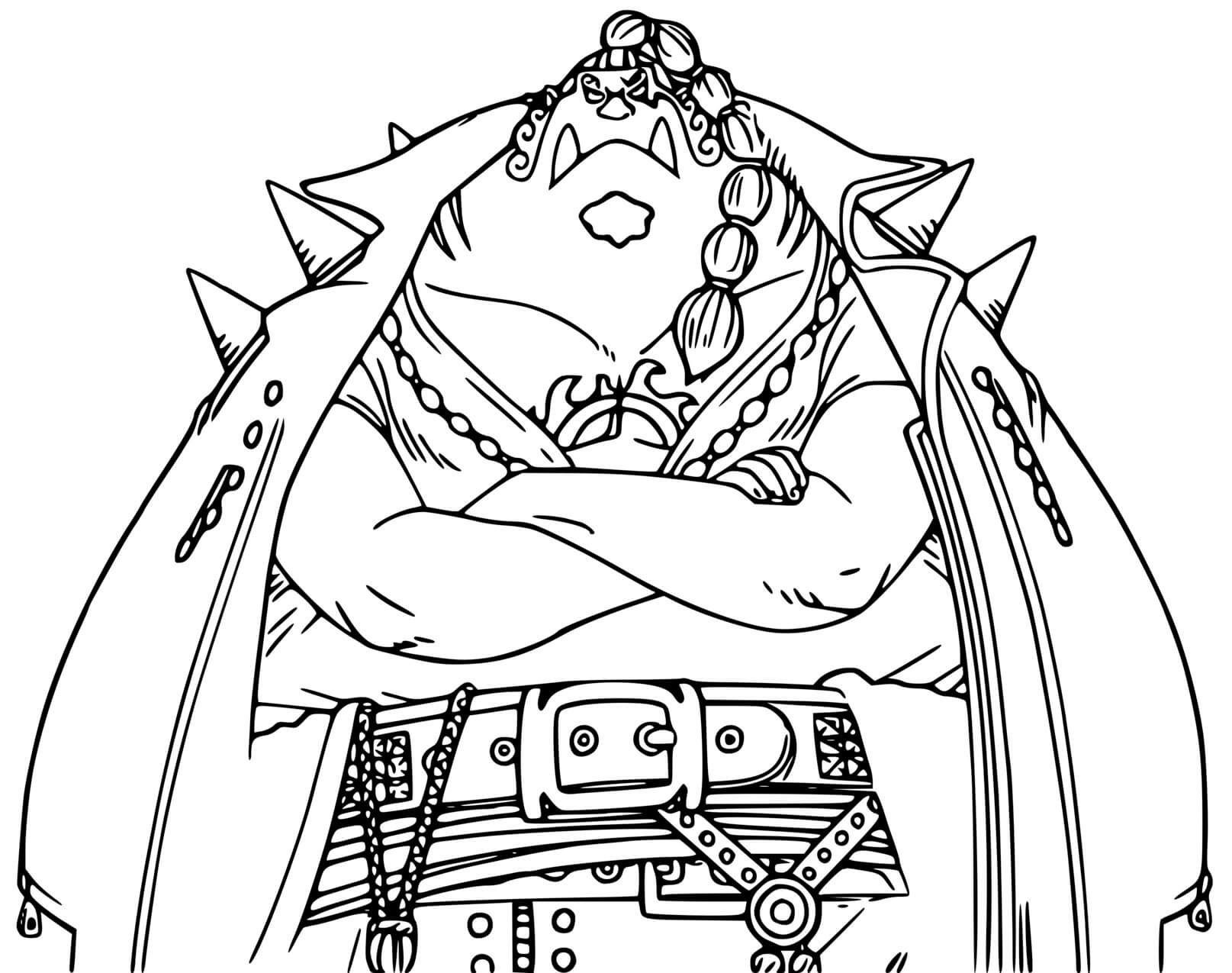 Coloriage Jinbe One Pièce Red - One piece à imprimer