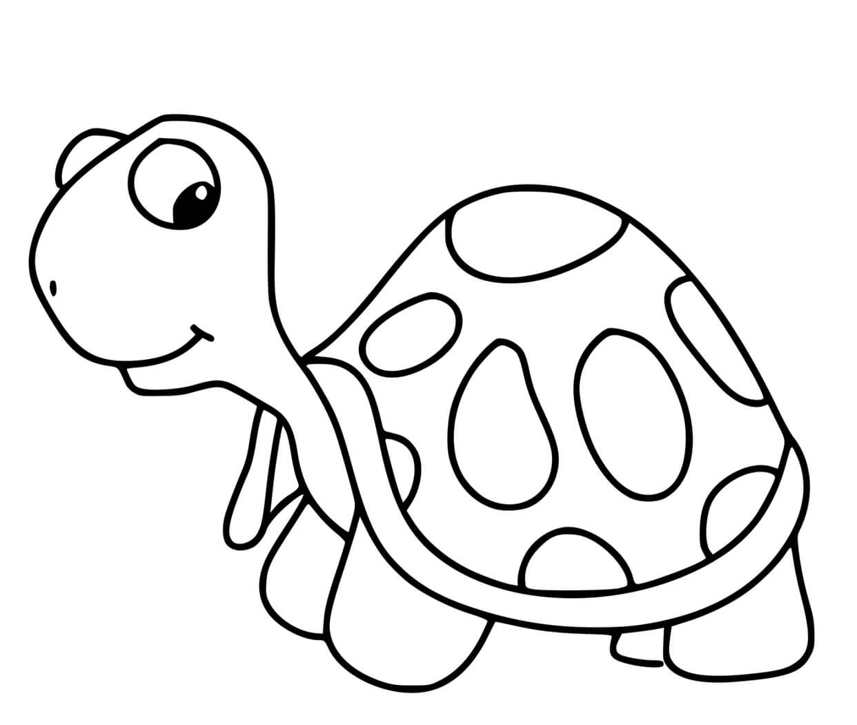 Coloriage Jolie Tortue Dait De Beau Yeux - Tortue à imprimer