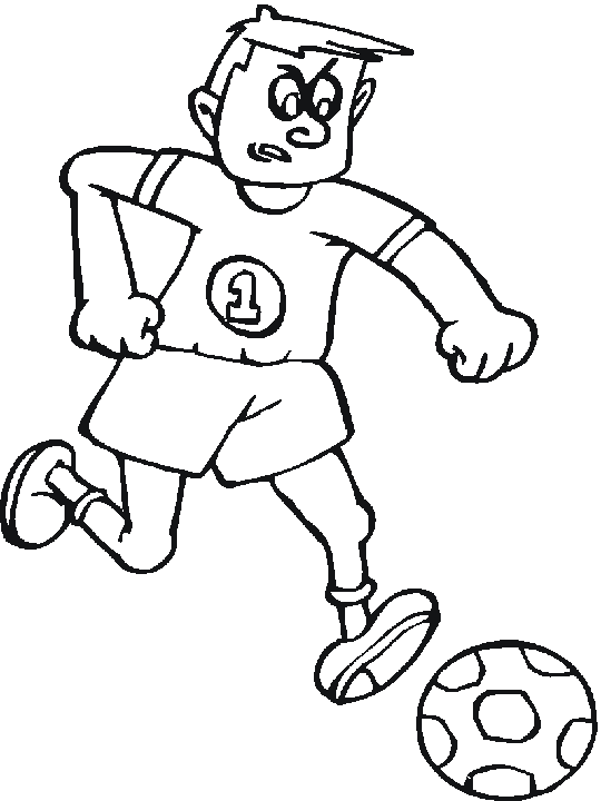 Coloriage Joueur De Foot Avec Un Ballon - Football à imprimer
