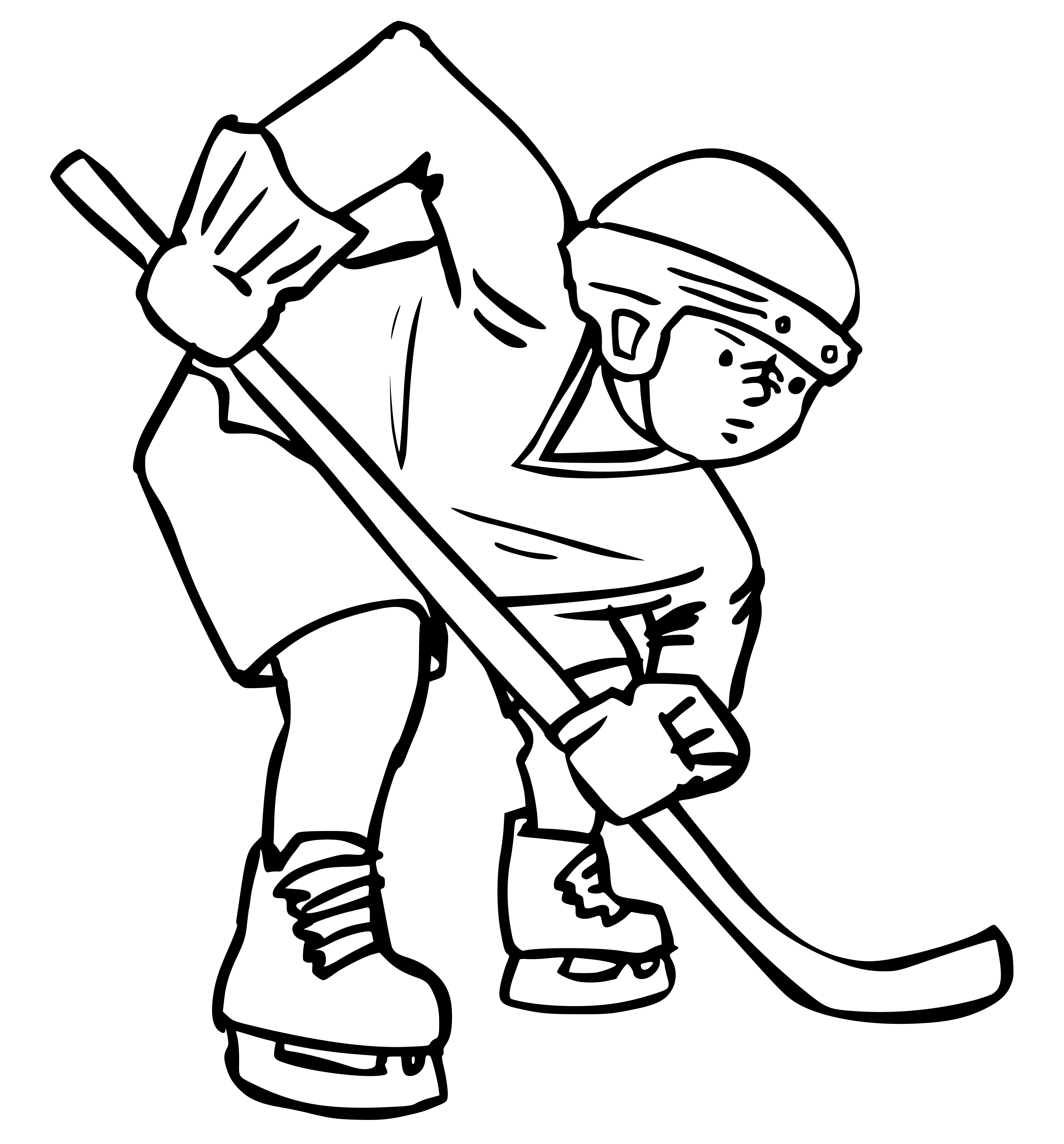 Coloriage Joueur De Hockey Defense - Hockey à imprimer