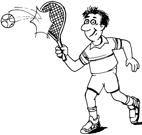 Coloriage Joueur De Tennis - Tennis à imprimer