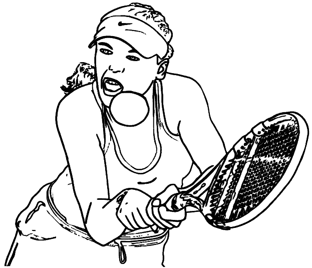 Coloriage Joueuse De Tennis Avec Une Visiere - Tennis à imprimer