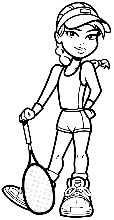 Coloriage Joueuse De Tennis - Tennis à imprimer