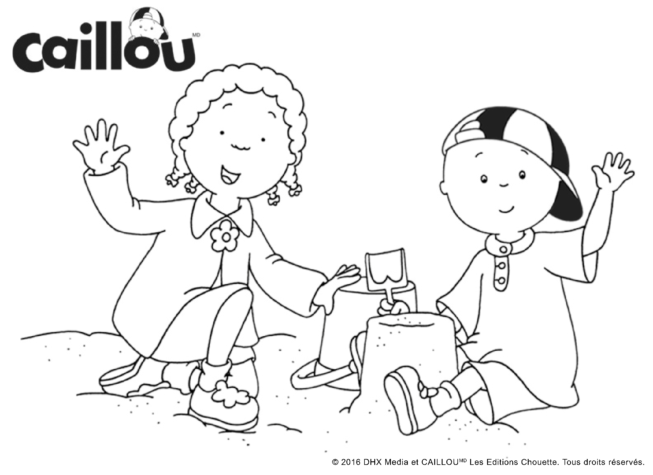 Coloriage Journée Internationale De Lamitie Caillou Et Clementine - Caillou à imprimer