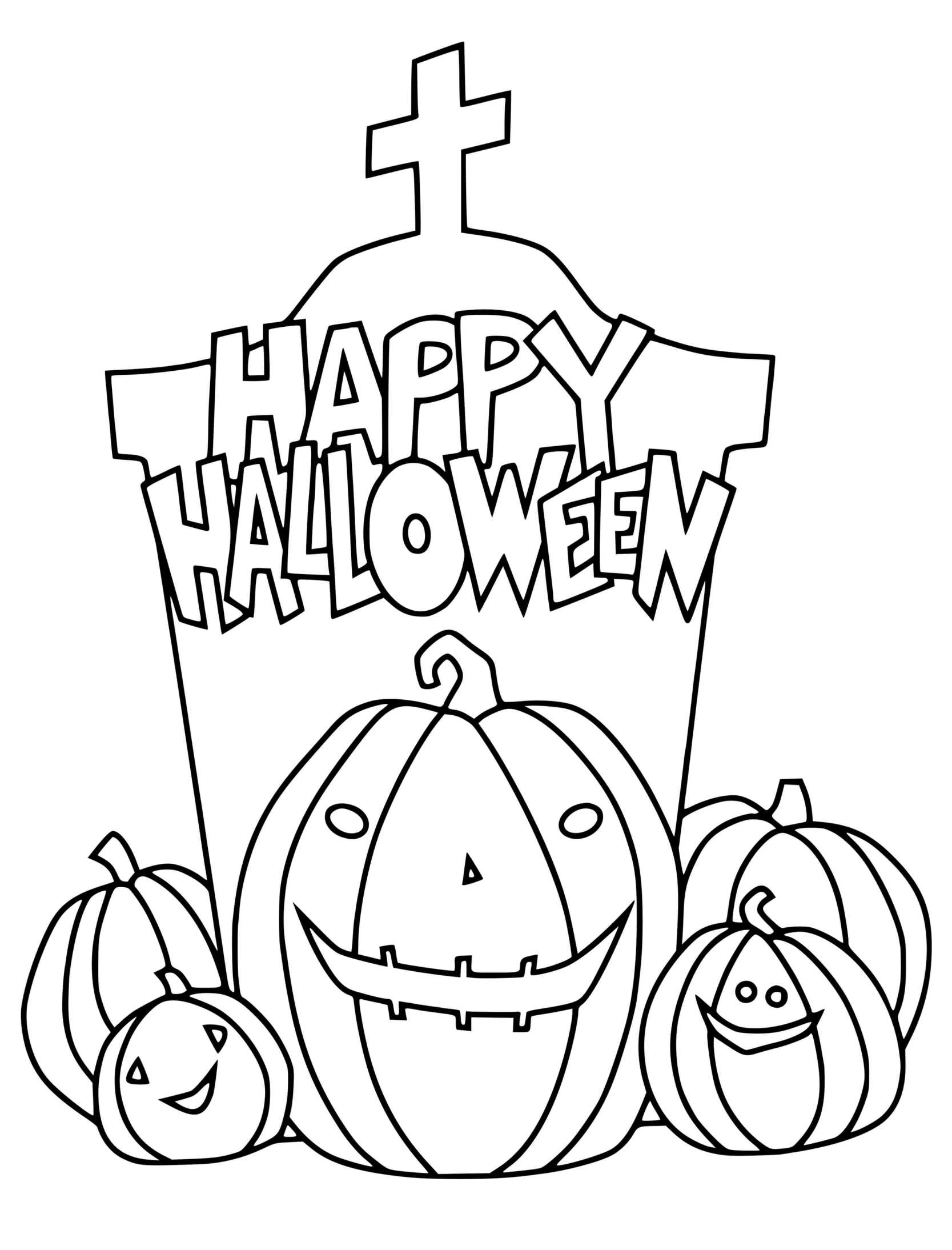Coloriage Joyeuse Halloween 2020 Citrouilles - Halloween à imprimer