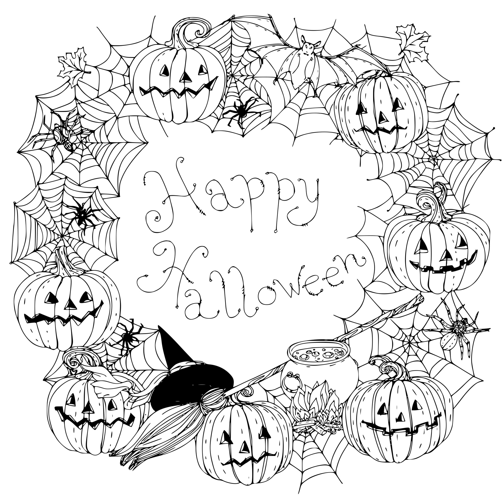 Coloriage Joyeuse Halloween Mandala - Halloween à imprimer