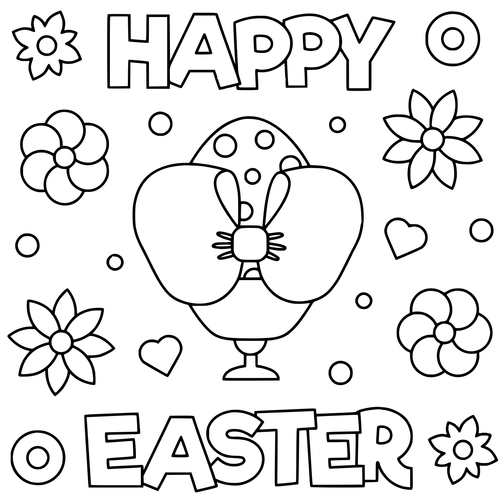 Coloriage Illustration Pâques Adulte - Pâques adulte à imprimer