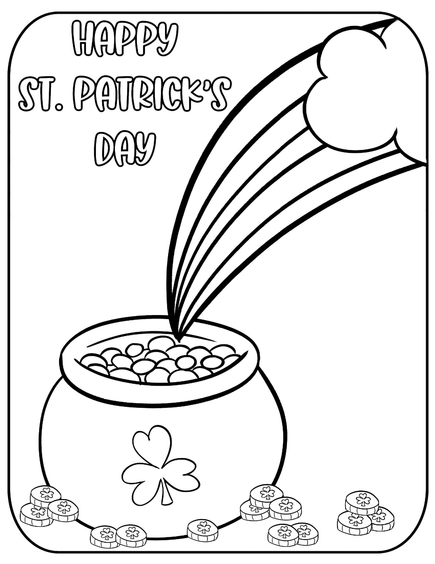 Coloriage Joyeuse Saint Patrick Fête Chretienne - Saint Patrick à imprimer