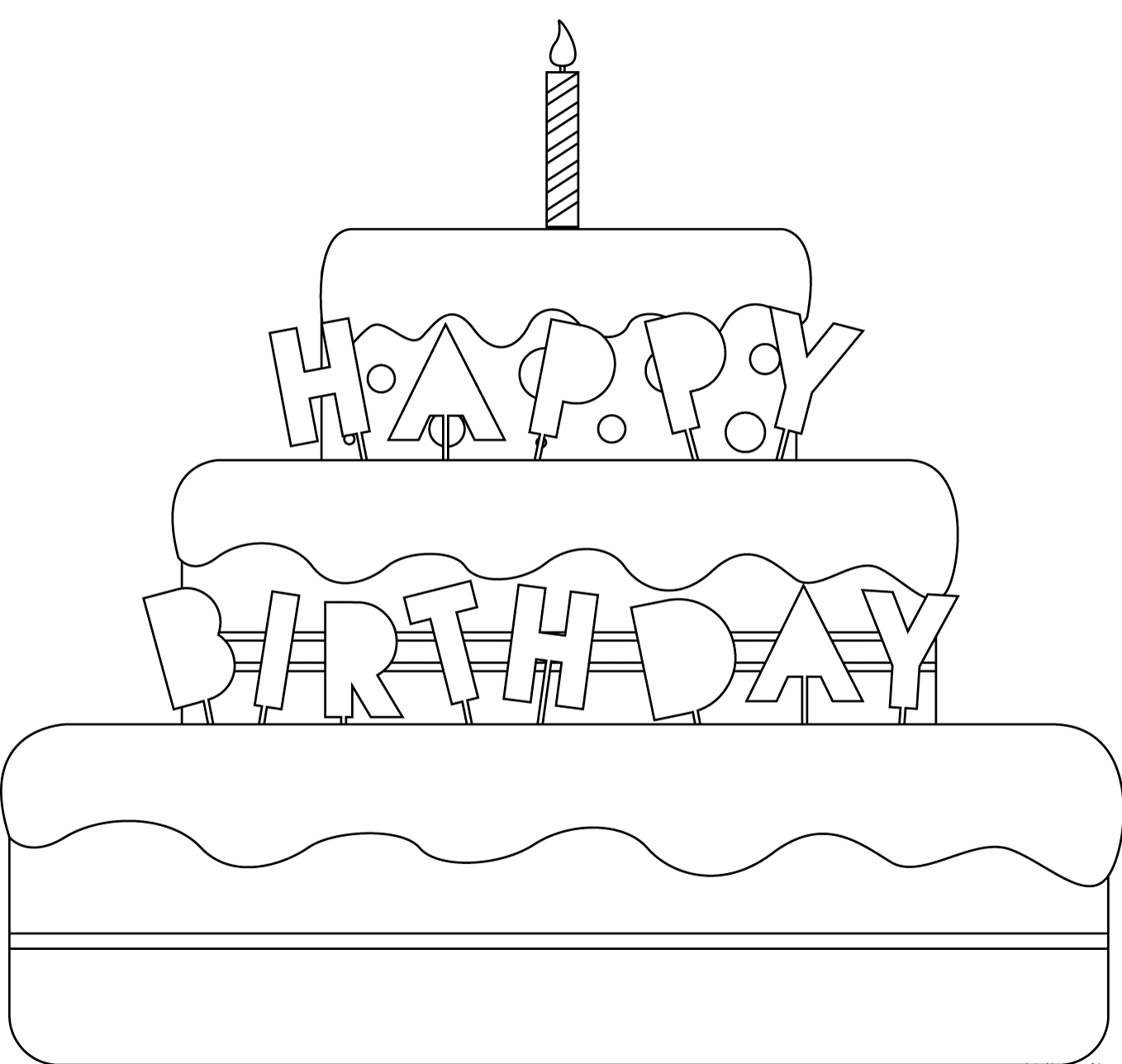 Coloriage Joyeux anniversaire - Celebration festive - Anniversaire à imprimer