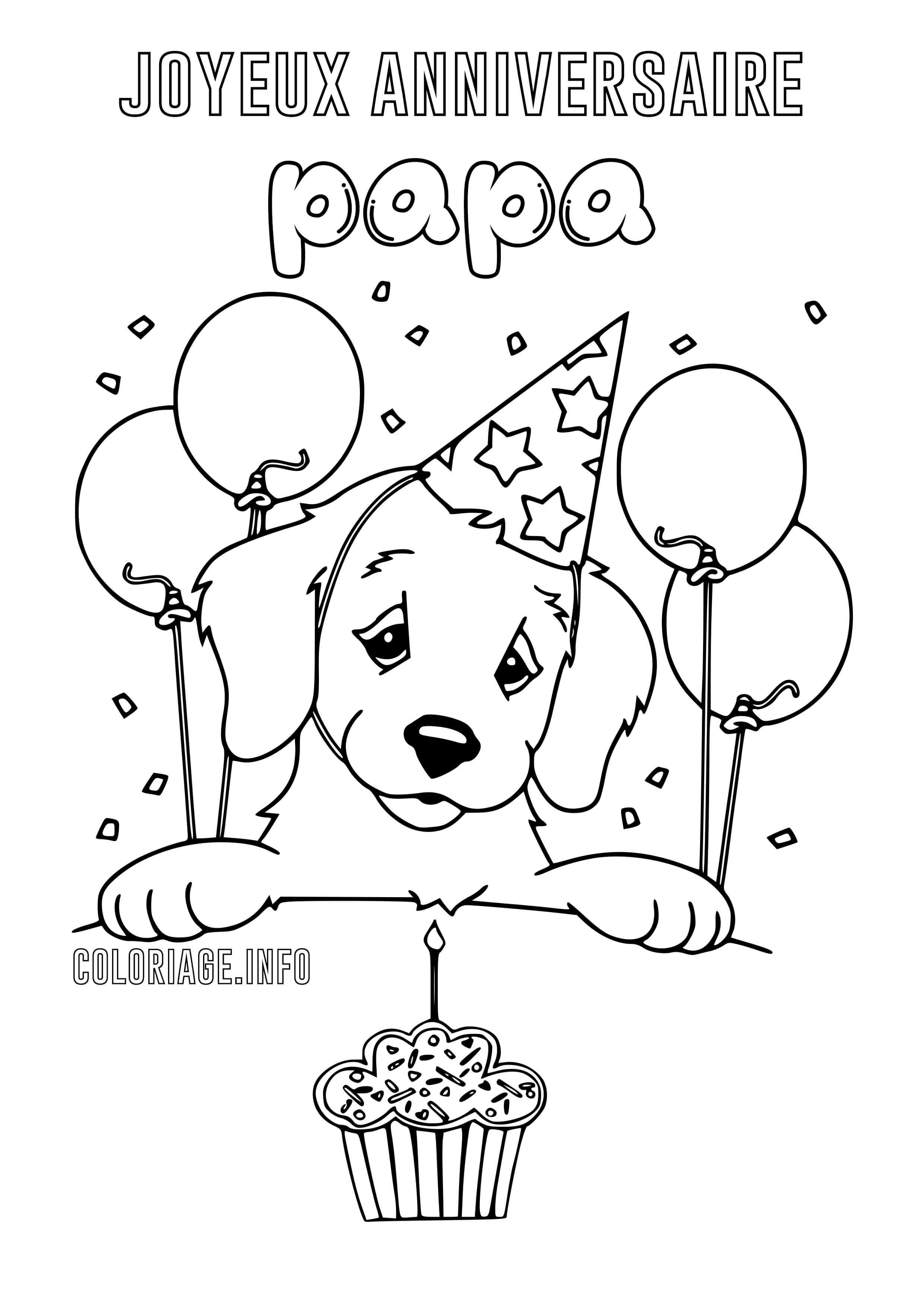 Coloriage Joyeux Anniversaire Papa - Anniversaire à imprimer