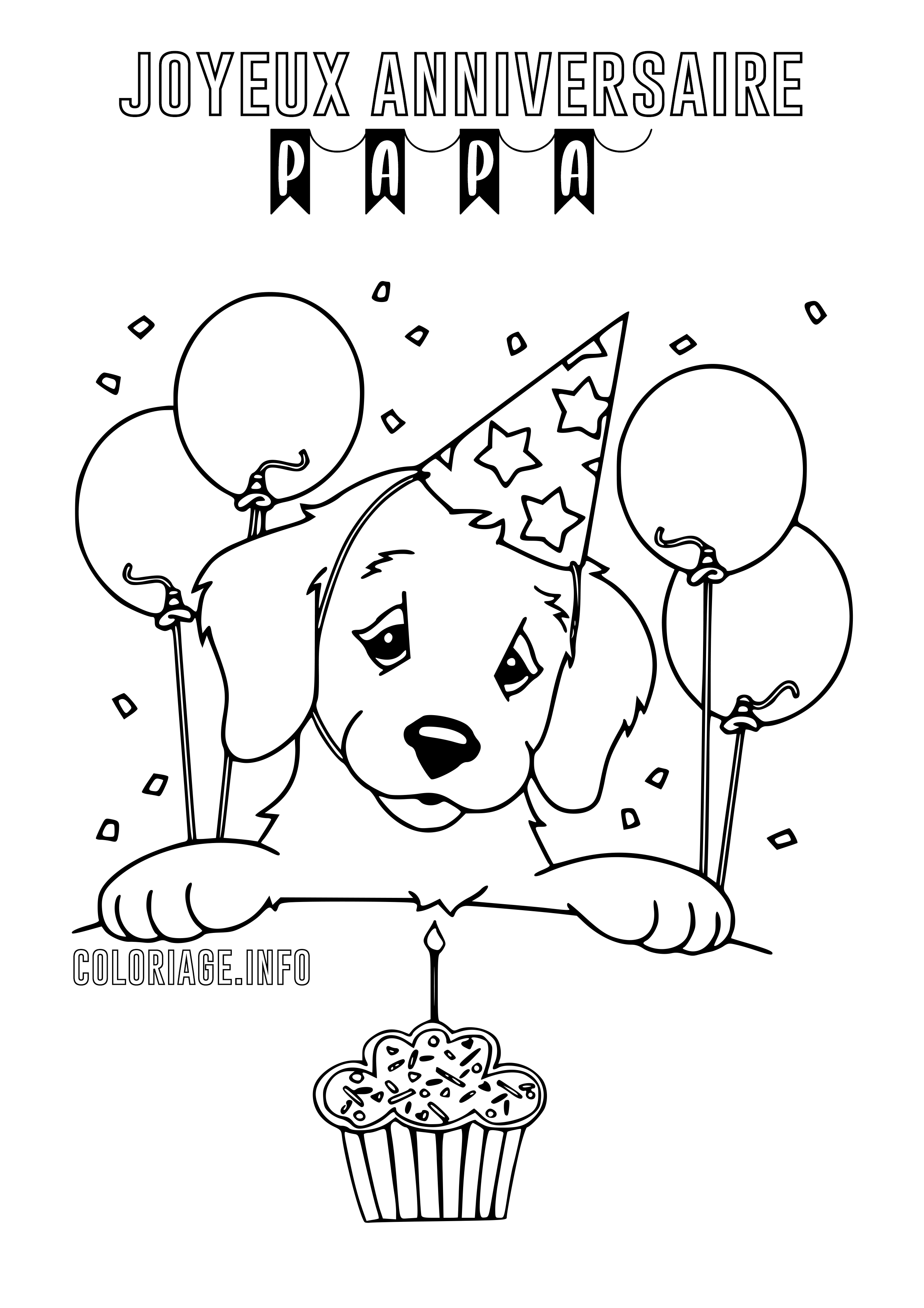 Coloriage Joyeux Anniversaire Papa - Anniversaire à imprimer