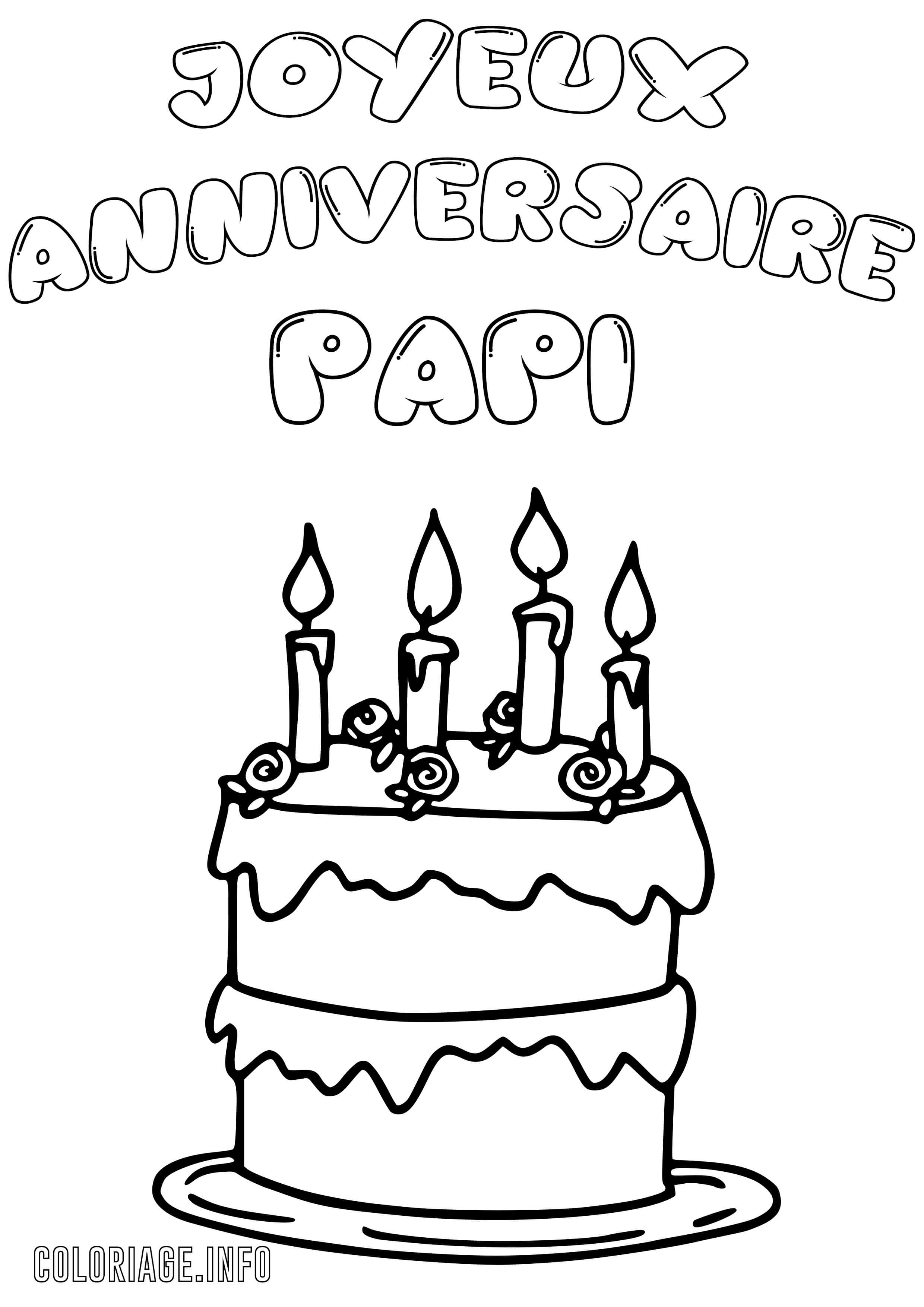 Coloriage Joyeux Anniversaire Papi Papy - Joyeux anniversaire à imprimer