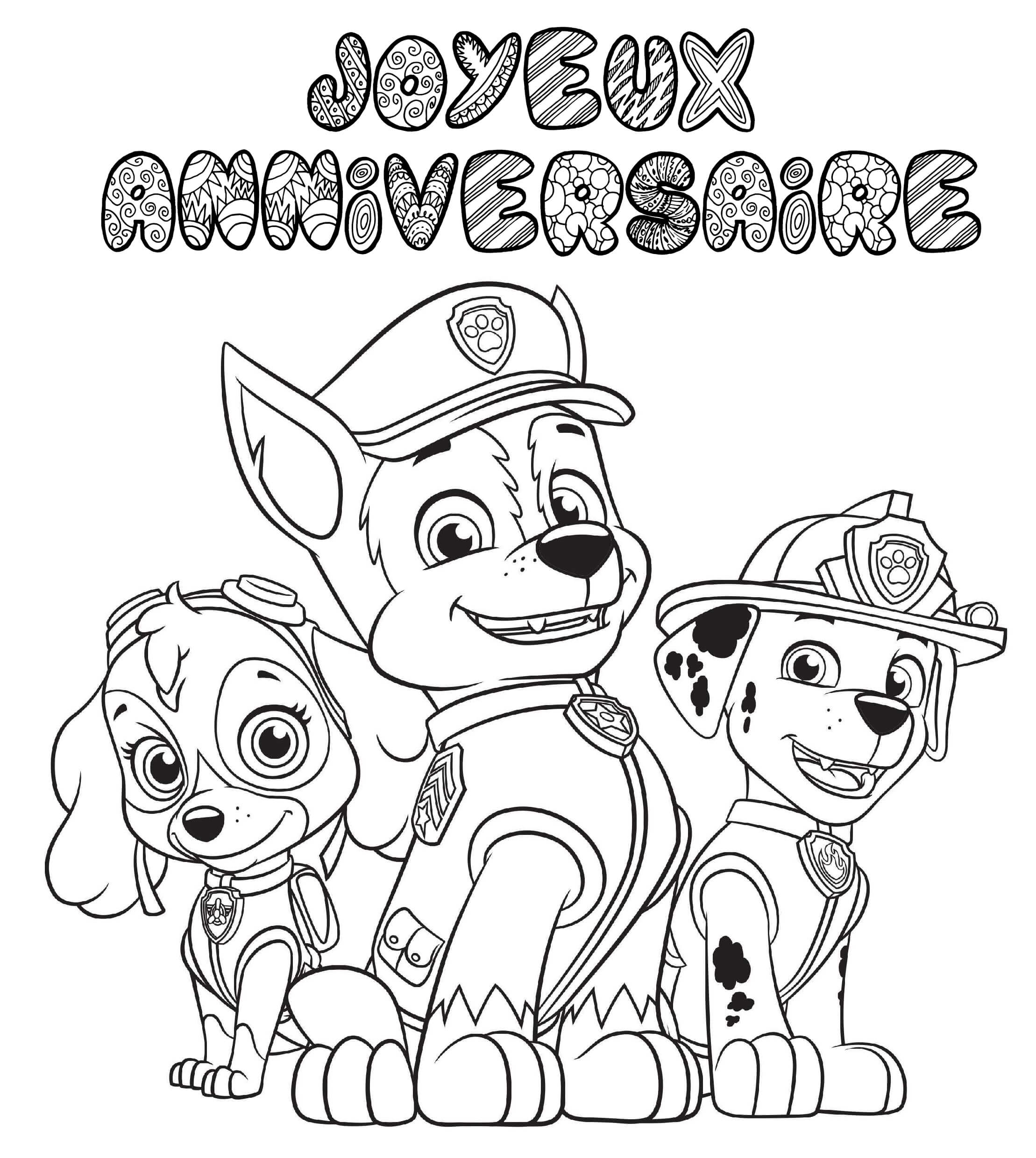 Coloriage Joyeux anniversaire